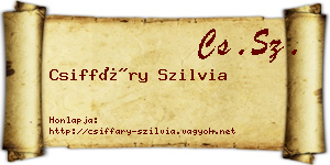 Csiffáry Szilvia névjegykártya