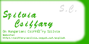 szilvia csiffary business card